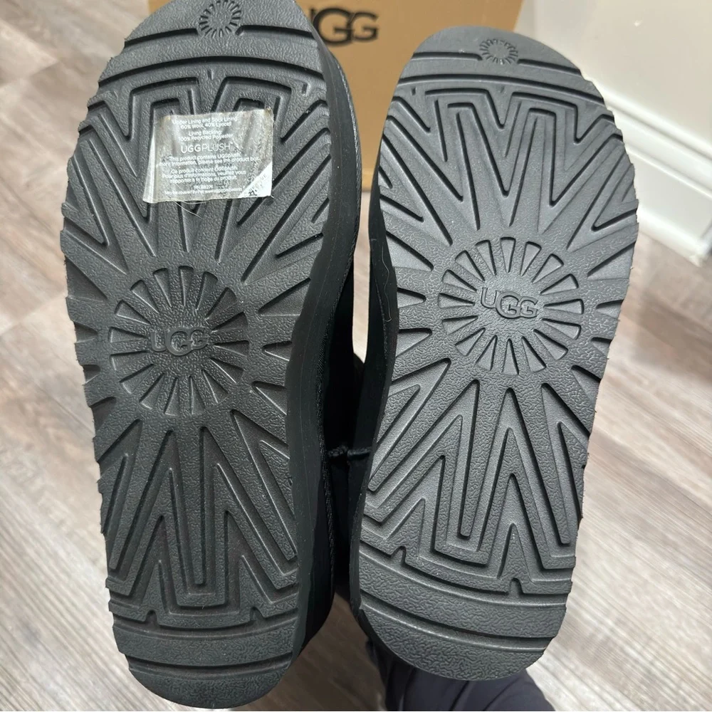 UGG Classic Ultra Mini Platform Black Suede Boots